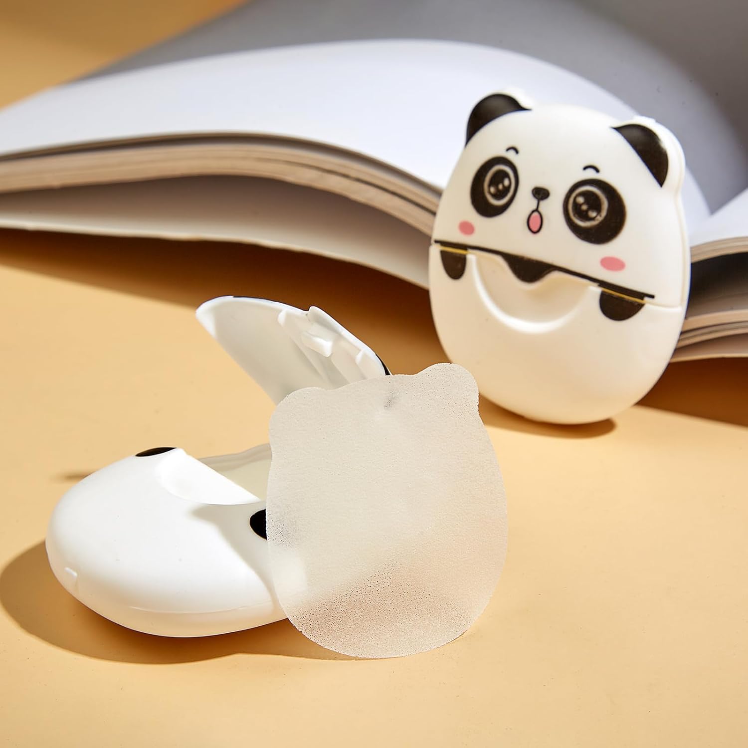 AitnWoy Panda – Lindas hojas de jabón portátiles, 150 piezas de papel de jabón de viaje, desechables, solubles en agua, lavado de manos, jabón de