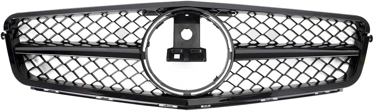 Topteng AMG Parrilla de parachoques delantero con LEDEmblem apto para Benz W204 Clase C 2008-2014 AMG Style (no es compatible con C63 AMG)