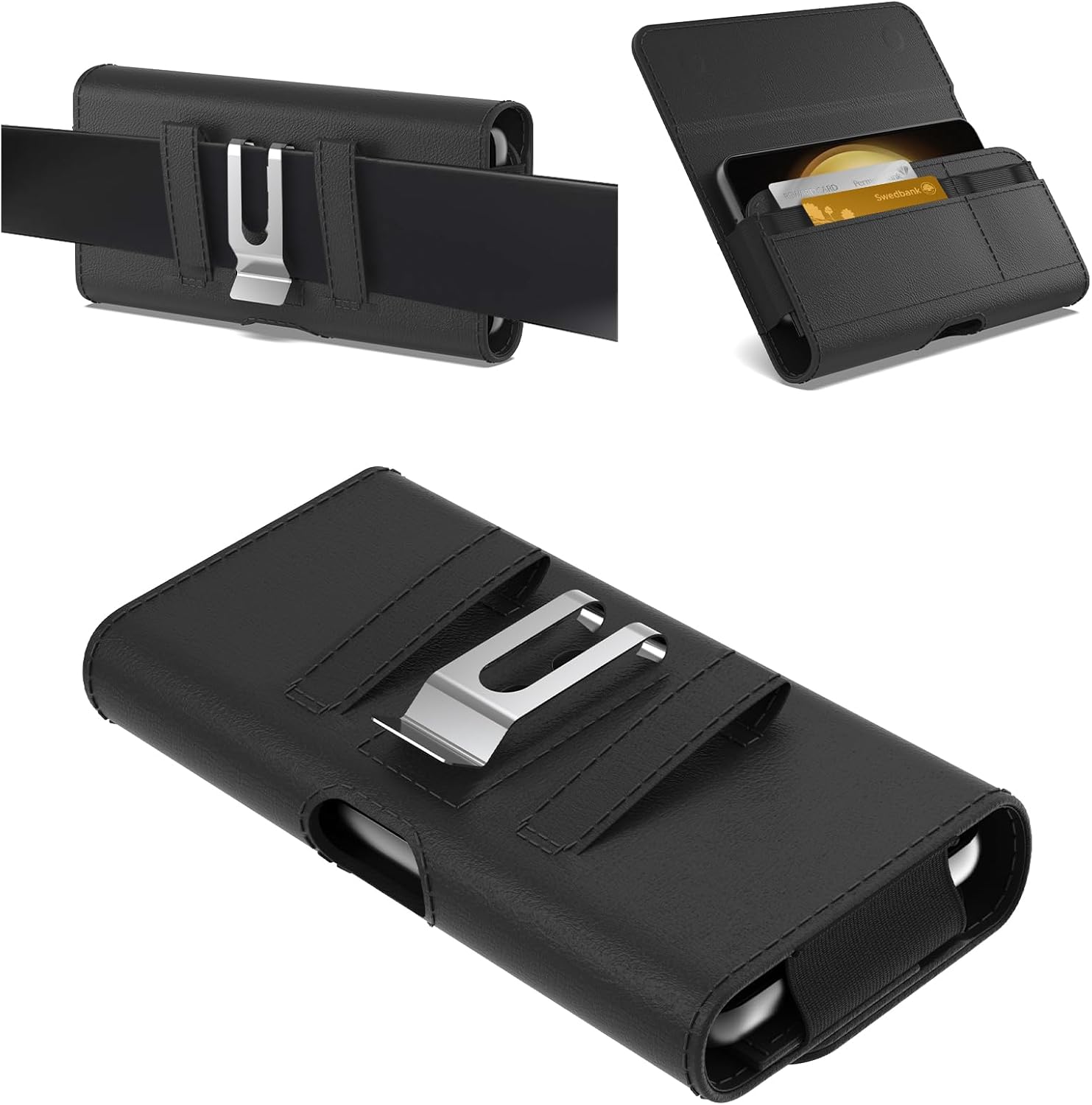 Funda de cuero para teléfono con cinturón para Samsung Galaxy Z Fold 5, funda Z Fold 4, funda Z Fold 3, bolsa de transporte para teléfono Galaxy Z