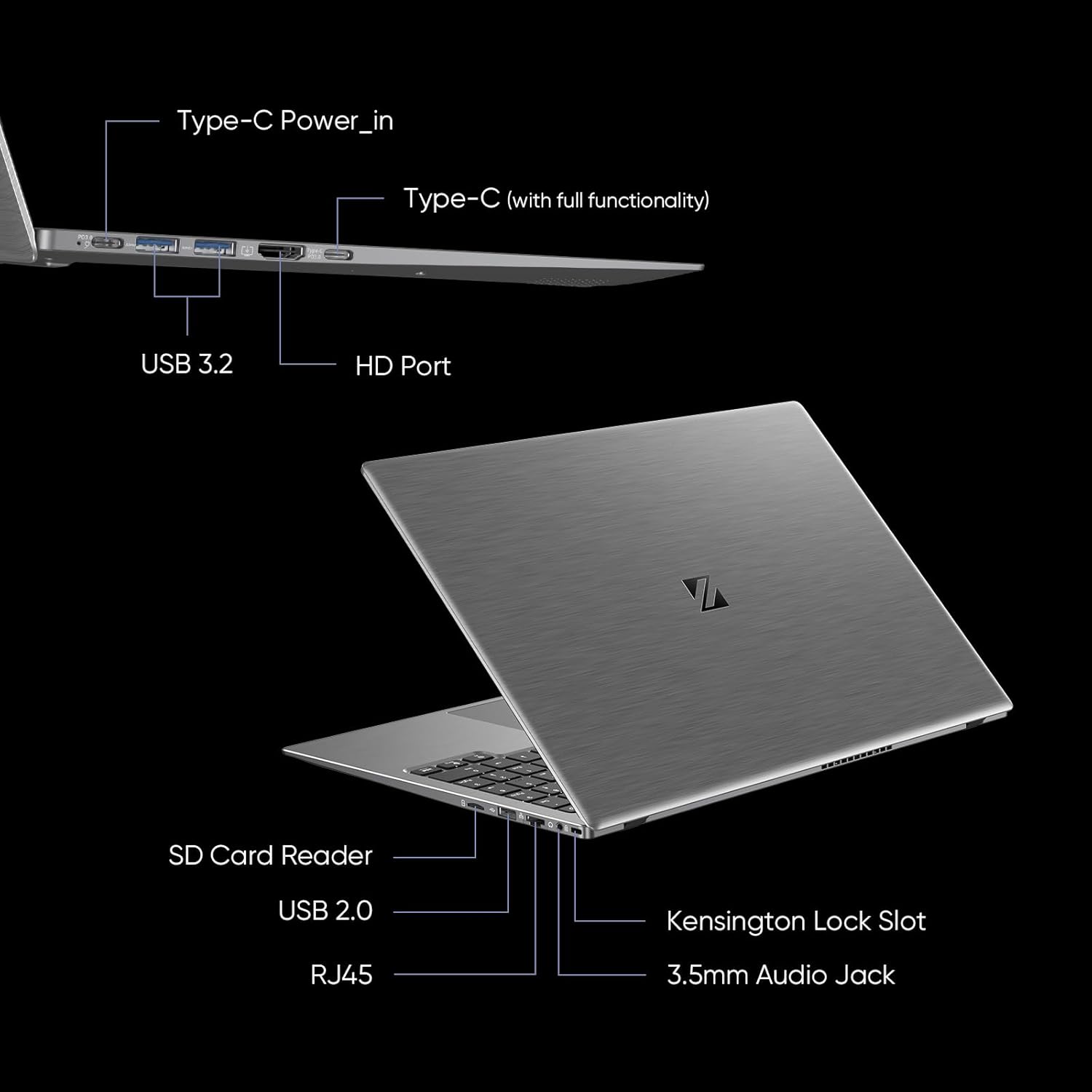 ZENAERO Computadora portátil Windows 11 Pro de 15.6 pulgadas, 12 GB de RAM, 512 GB NVMe SSD Intel Alder Lake-N95 de 12 generación (hasta 3.4 GHz),