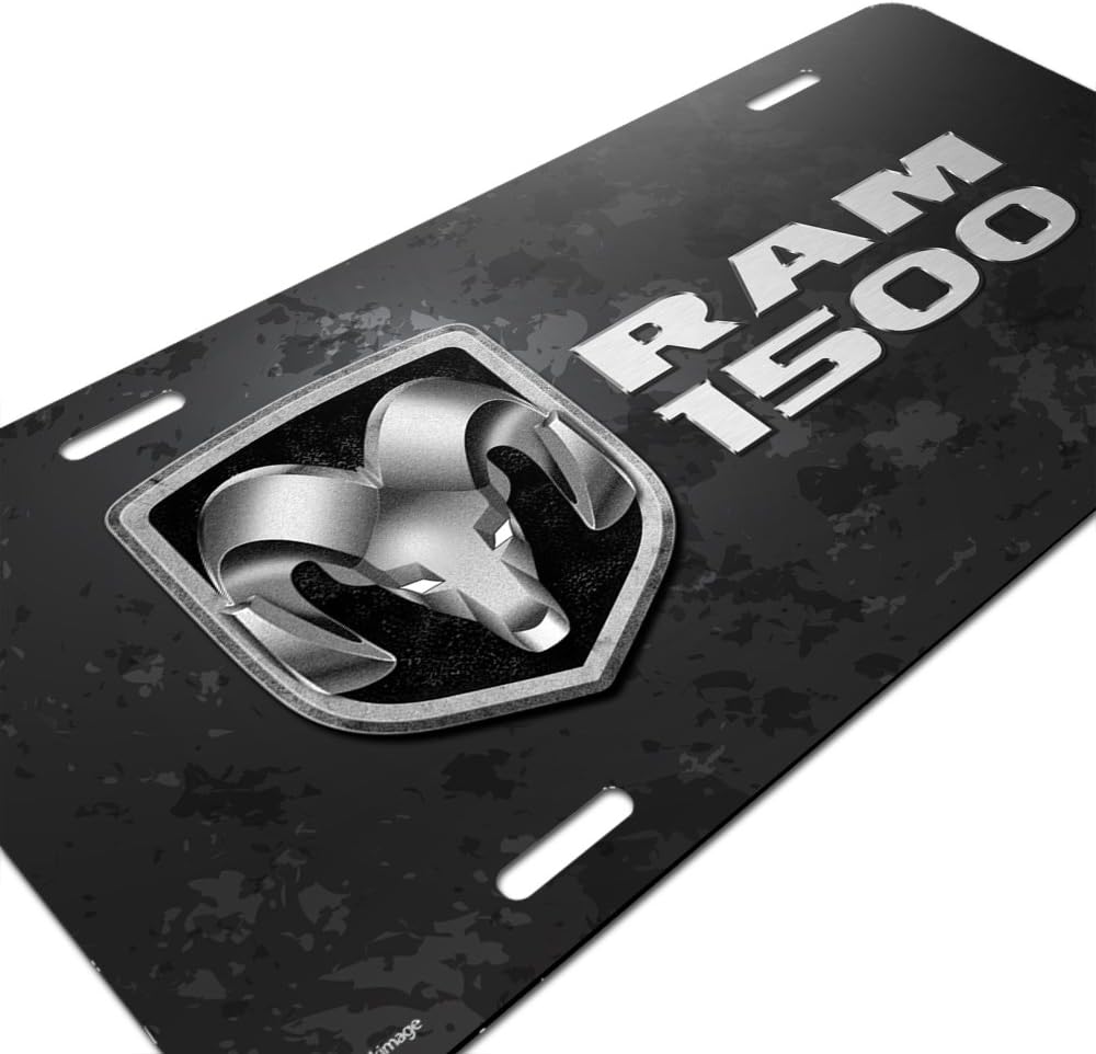 Hecho para RAM 1500 Metal Look Graphic Special Aluminio Metal Matrícula