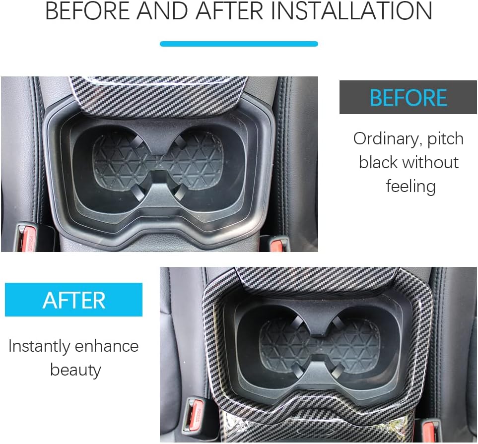 Funda para portavasos de agua para consola central RAV4, compatible con accesorios Toyota RAV4 2023 2022 2020 2021 2019 ABS fibra de carbono
