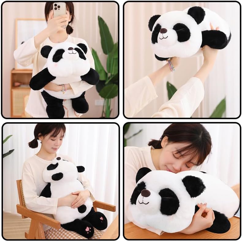 Lindo juguete de peluche de panda, almohada de peluche de oso panda, almohada suave de peluche de panda de dibujos animados, almohada corporal,
