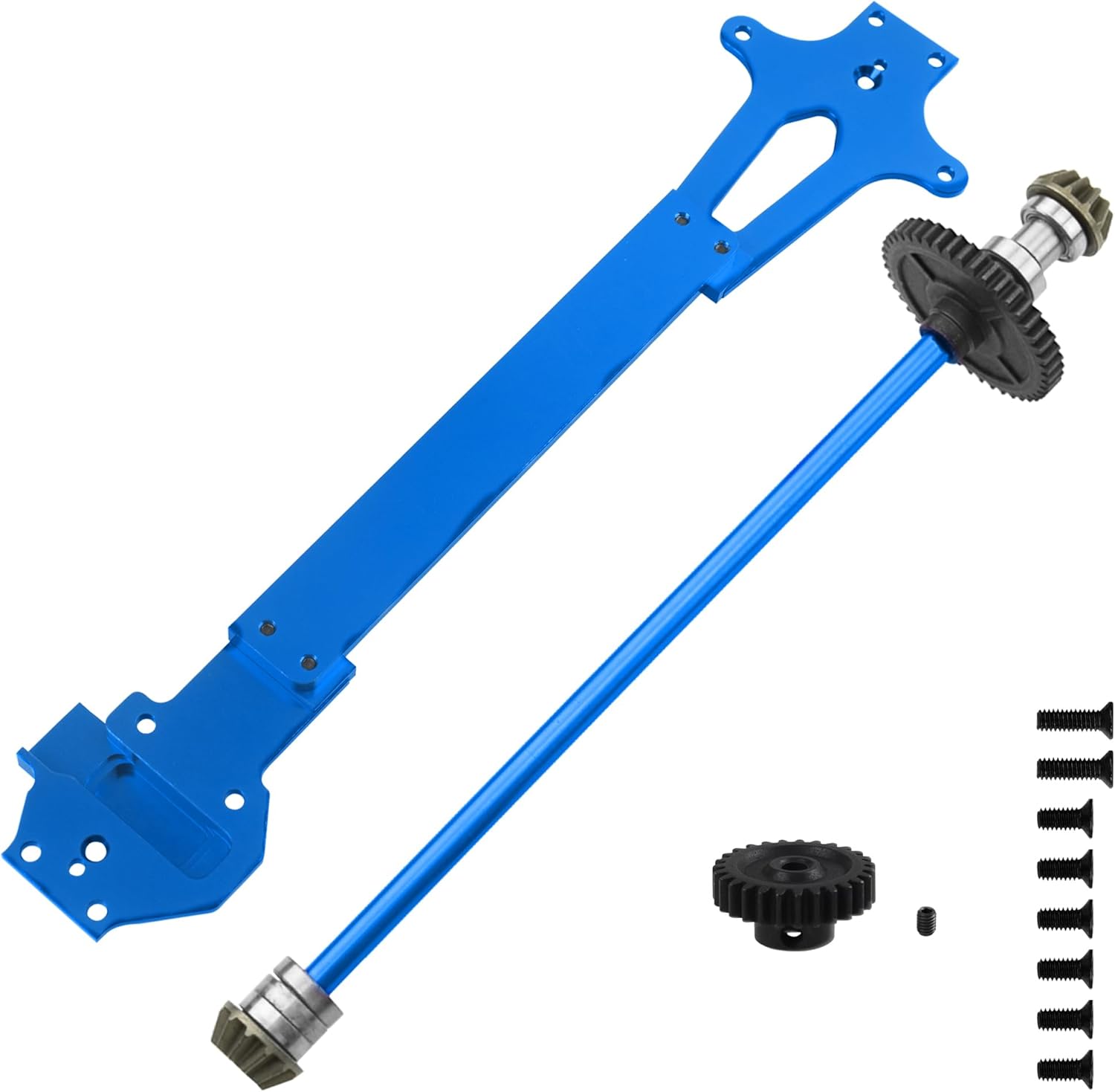 ShareGoo – Bandeja de radio de metal y eje central de transmisión central compatible con WLtoys 124016 124017 124018 124019 112 RC piezas de