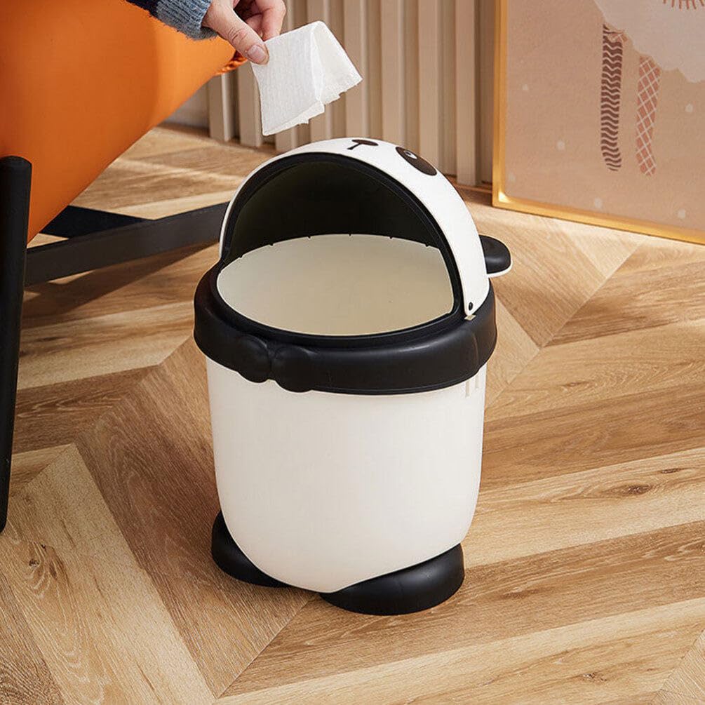 Happyyami Bote de basura pequeño de dinosaurio para habitación de los niños, bote de basura para oficina, papelera de panda de dibujos animados,