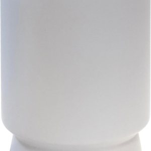 MISCO Macetero de cerámica con pedestal, color blanco MISCO Macetero de cerámica con pedestal, color blanco