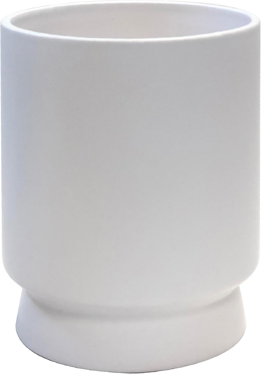 MISCO Macetero de cerámica con pedestal, color blanco
