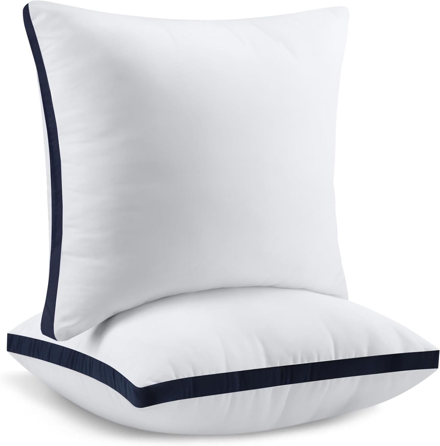 Utopia Bedding Juego de 2 almohadas decorativas con refuerzo, 18 x 18 pulgadas (blanco), para cama y sofá, relleno para sofá