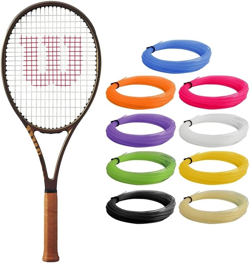 Wilson Pro Staff 97 v14 – Raqueta de tenis con cuerda de raqueta Syn Gut de 0.56 oz a tensión de rango medio en tu elección de colores, potencia