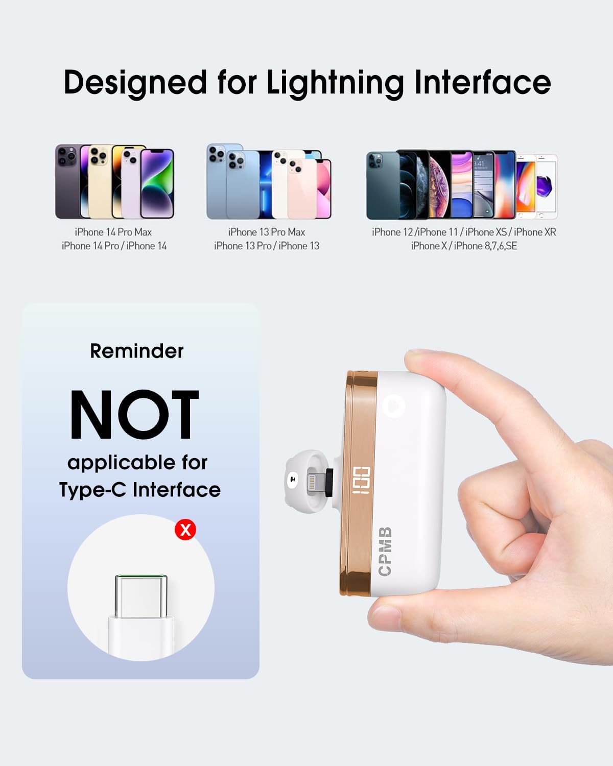 Banco de energía portátil con 5,000 mAh, cargador portátil de 22.5 W, pantalla digital, mini batería compatible con iPhone 1414 Pro  14 Plus  14 Pro