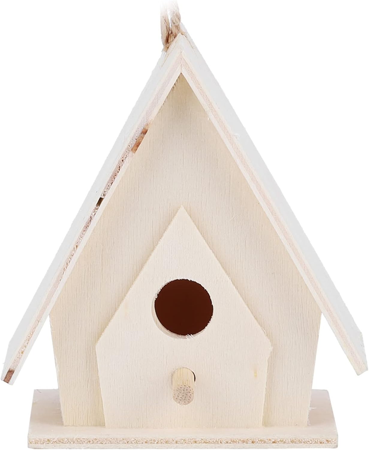 Fydun 4Pcs Hanging Wooden Bird House Nests Cage Ornament Crafts for Garden Courtyard Decor 4Pcs Hanging Wooden Bird for Family