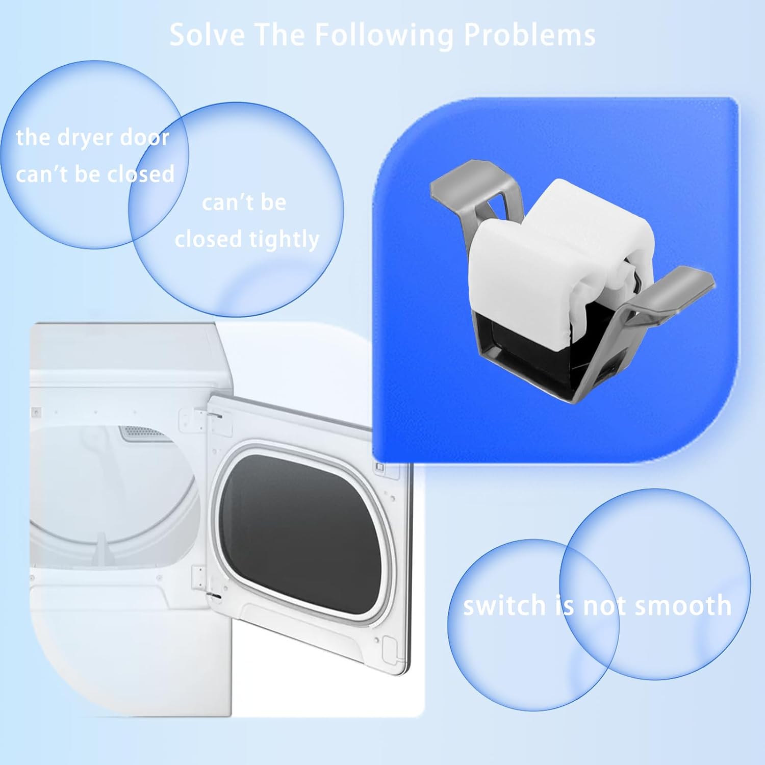 Nueva actualización WPW10610880 Catch para puerta de secadora Reemplazar la asamblea de captura W10696503 W10610880 W10529190 Compatible con