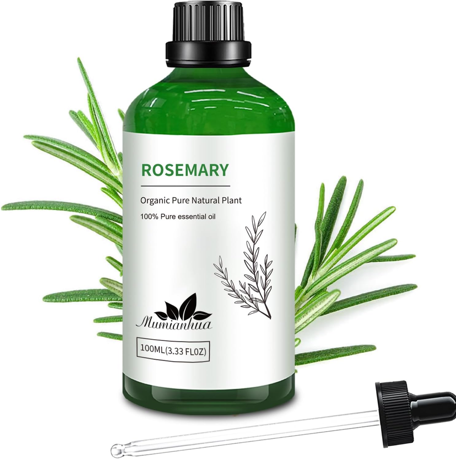 Aceite esencial de romero Mumianhua Aceite puro de romero de grado terapéutico, aceite de aromaterapia de romero para piel, cabello, difusor,