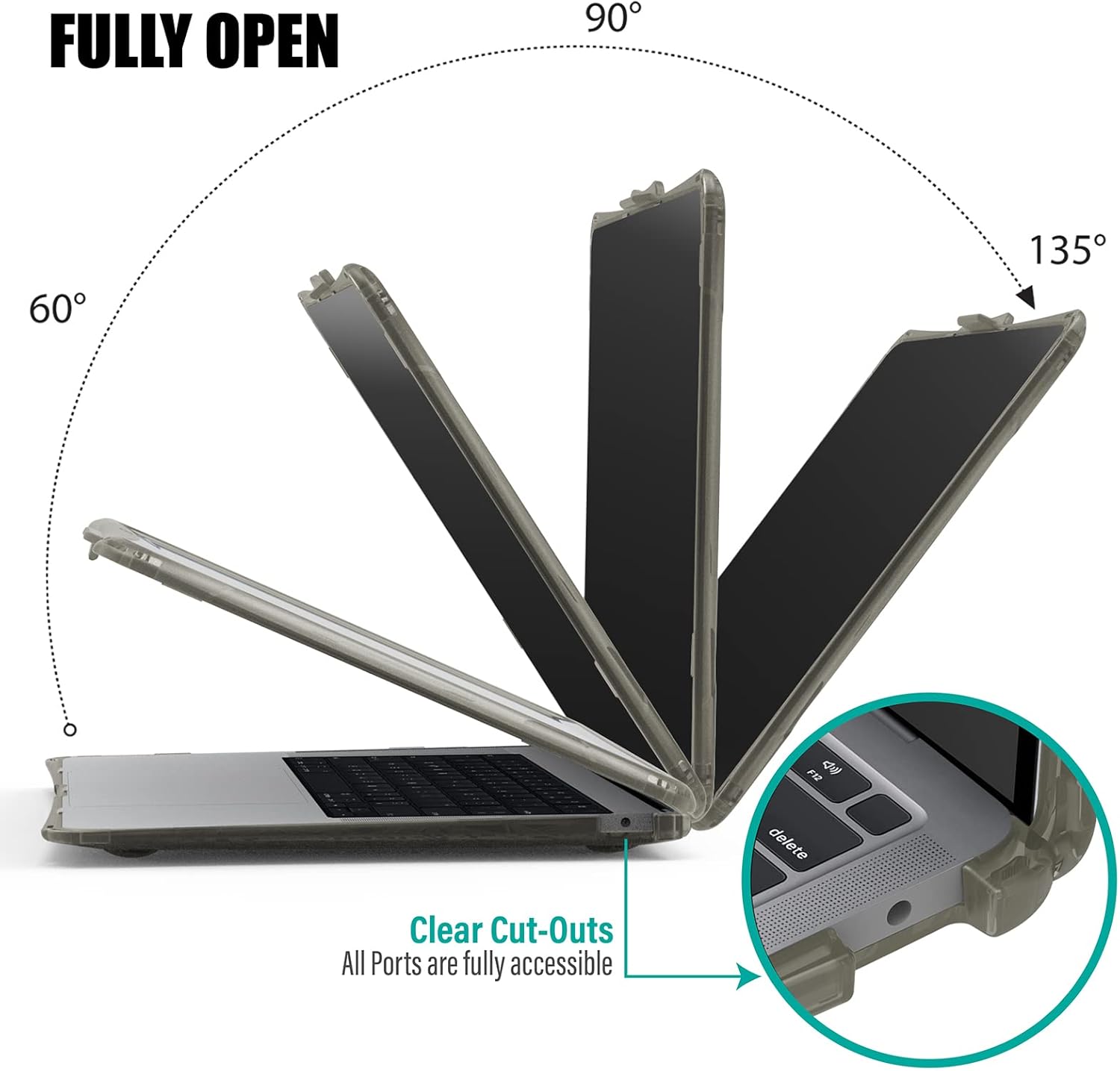 IBENZER Hexpact – Funda compatible con MacBook Air de 13 pulgadas 2022 2021 2020 M1 A2337 A2179 A1932, funda resistente con cubierta de teclado,