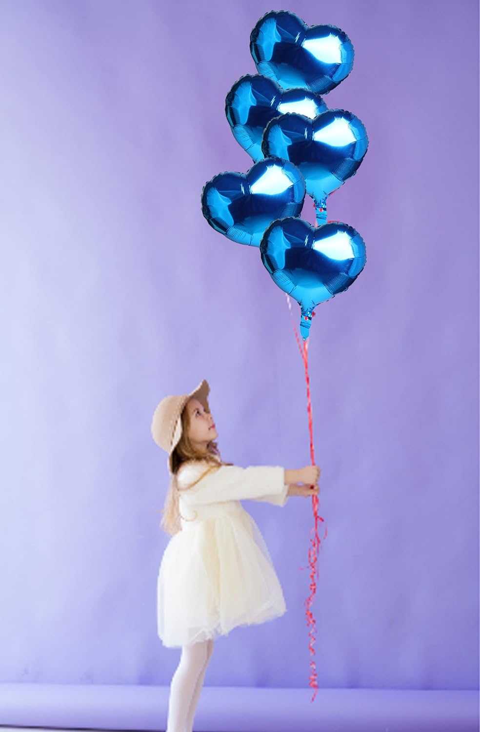 10 globos de aluminio en forma de corazón azul de 18 pulgadas de Mylar para decoración de fiesta de cumpleaños