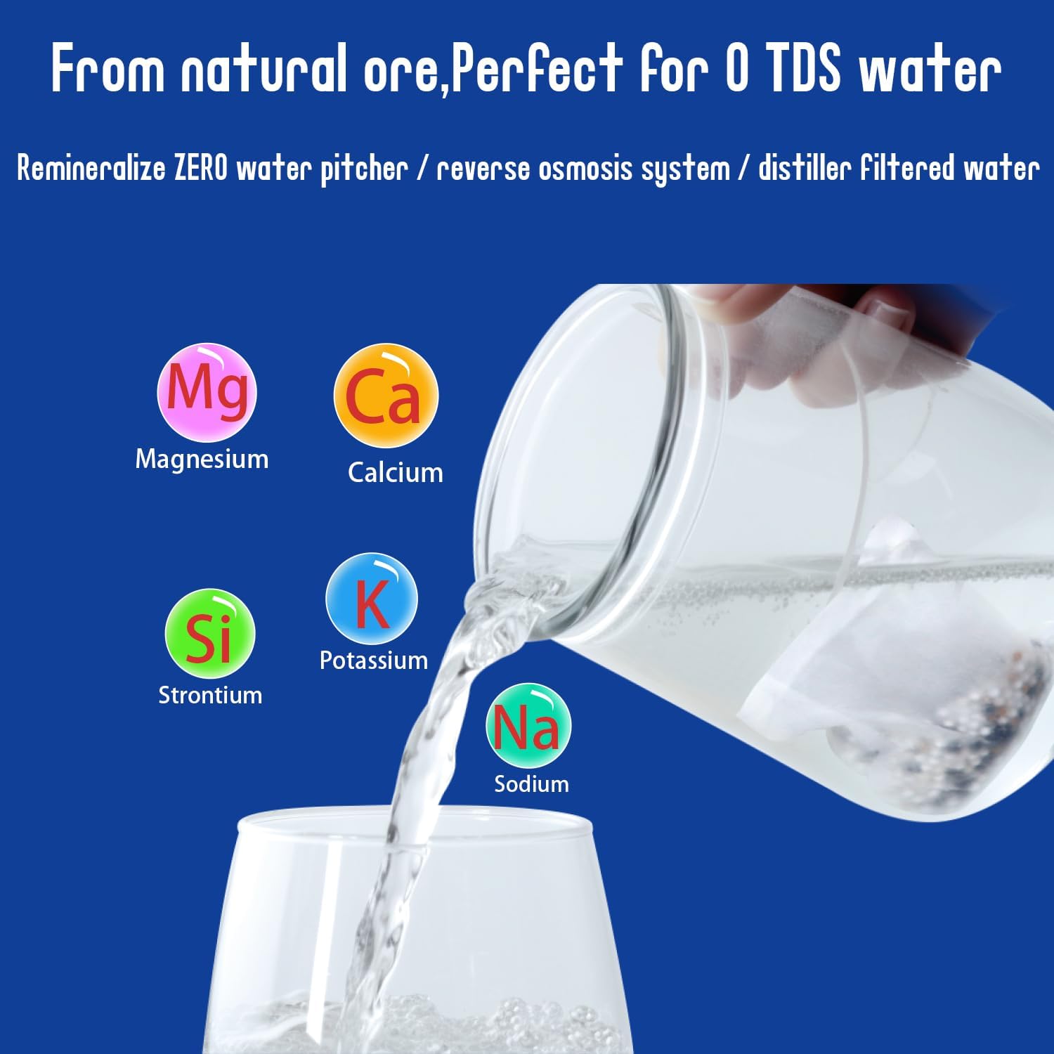 AlkaEnergy Bolsa de filtro de agua alcalina  pH 9.5 +  Eleva el pH del agua potable  Remineralización para agua de ósmosis inversa  Apto para