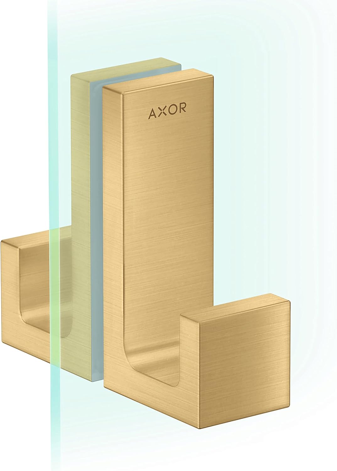 AXOR Manija rectangular universal para puerta de ducha de 2 pulgadas en óptica dorada cepillada, 42639250