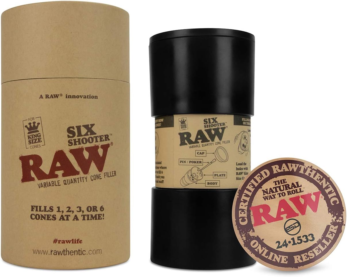 RAW Seis disparadores para conos de tamaño King  Dispositivo de llenado de cargador de cono  Llena 1, 2, 3 o 6 conos a la vez