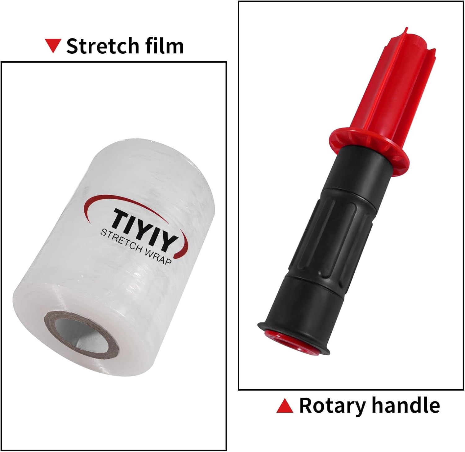 TIYIY Envoltura elástica, rollo retráctil de 5 pulgadas x 1000 pies con mango de plástico, película transparente resistente de resistencia