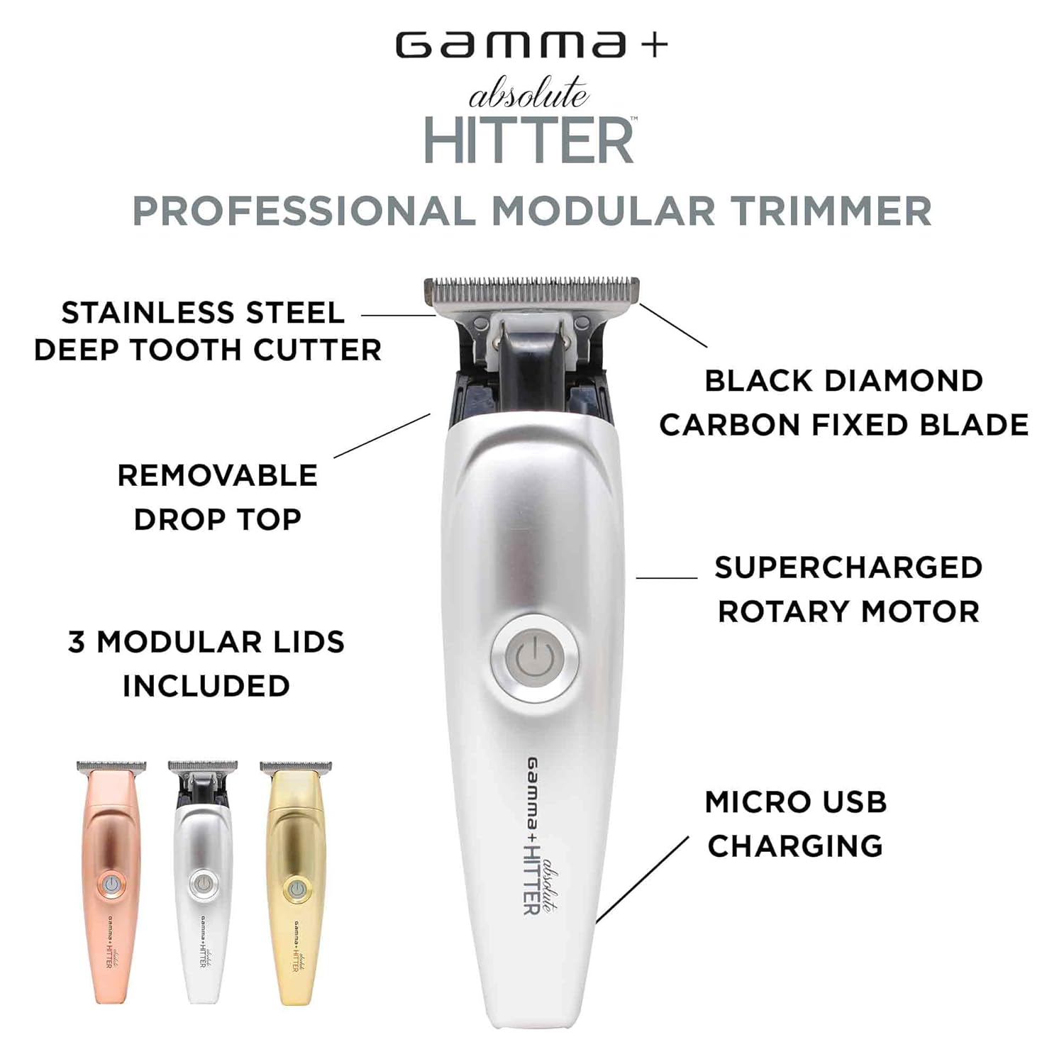 GAMMA+ Absolute Alpha Pro – Cortadora de pelo con recortadora Absolute Hitter