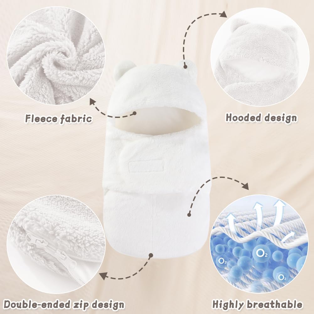 XIFAMNIY Saco de dormir para bebé recién nacido, manta de recepción de felpa suave para bebé, envolturas suaves para dormir para bebés de 0 a 3 meses