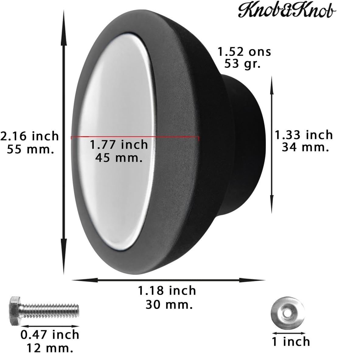 Perillas universales de repuesto para tapa de olla (3 unidades), color negro