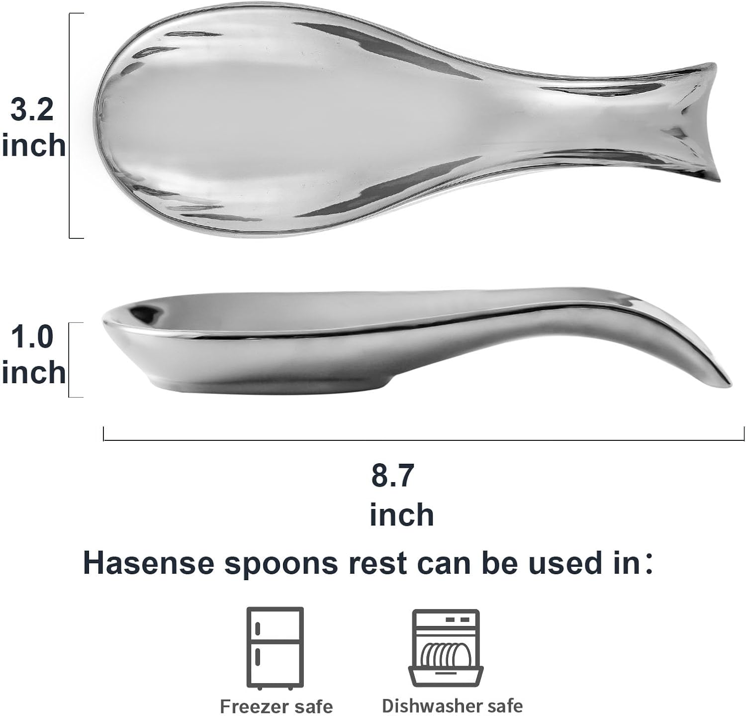 Hasense Soporte para cuchara para estufa, soporte grande de cerámica para encimera de cocina, soporte de utensilios de cocina para espátula,