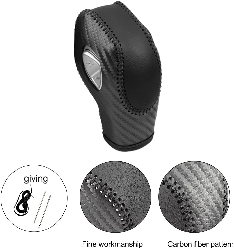 Trim for Ford Fusion EcoSport Escape Focus Transit C-Max Energi Wagon Edge Fiesta Accessories Leather Auto Gear Shift Knob Cover Protector Trim Cap