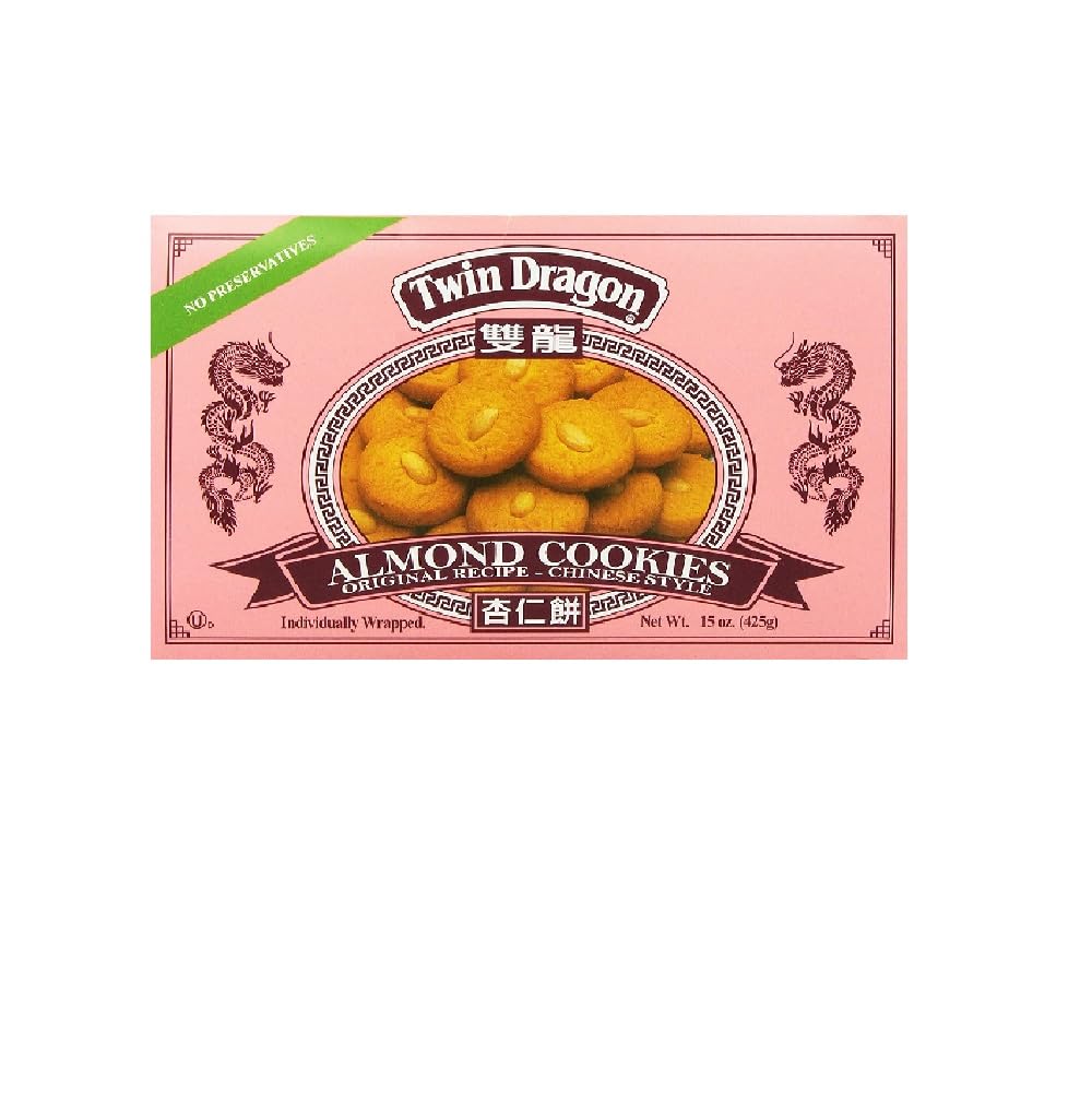 Twin Dragon Galletas de almendras de 15 onzas, paquete de 2