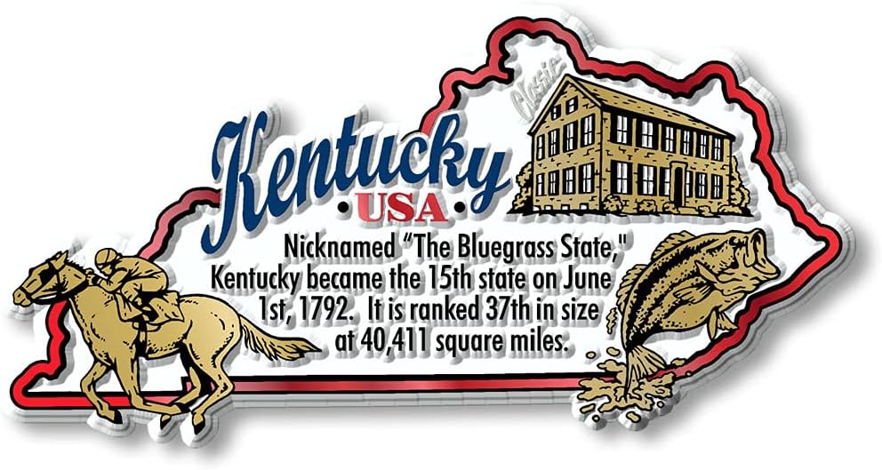 Imán de Kentucky Information State de Classic Magnets, 4.1 x 2.1 pulgadas, recuerdos coleccionables fabricados en los Estados Unidos