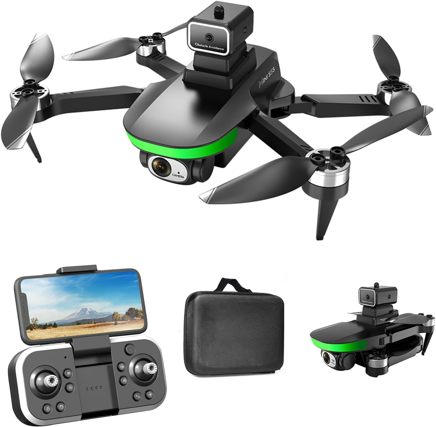 Dron con cámara gran angular para adultos y niños, 4K HD plegable control remoto Quadcopter Drone Altitude Hold Juguetes de control remoto regalos