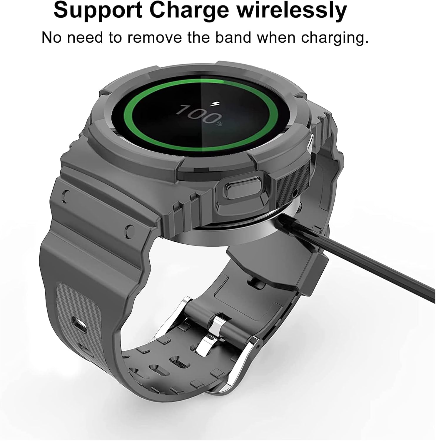 VeveXiao Correa resistente compatible con Samsung Galaxy Watch 4 de 1.575 pulgadas y 1.732 pulgadas, correa de repuesto incorporada, accesorios para