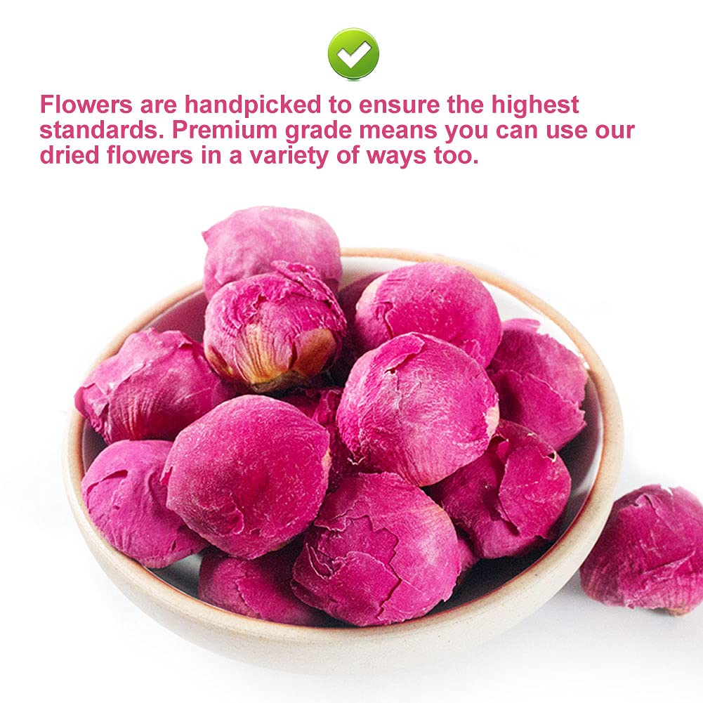 PlantGift – Bola de peonía fragante de 1.76 onzas, 1.76 onzas, Paeonia lactiflora, flores de peonía secas naturales para suministros de fabricación