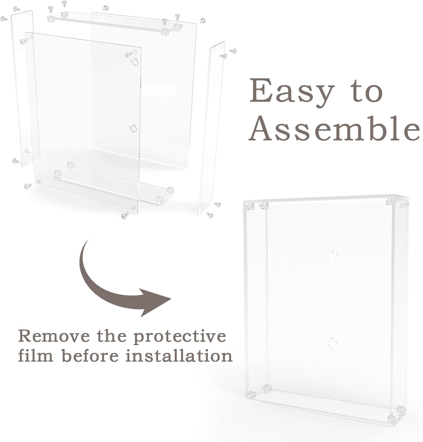 Caja de sombra acrílica de 11 x 14 pulgadas, caja de sombra grande de 2.5 pulgadas de profundidad, caja de memoria transparente para ramo de boda,