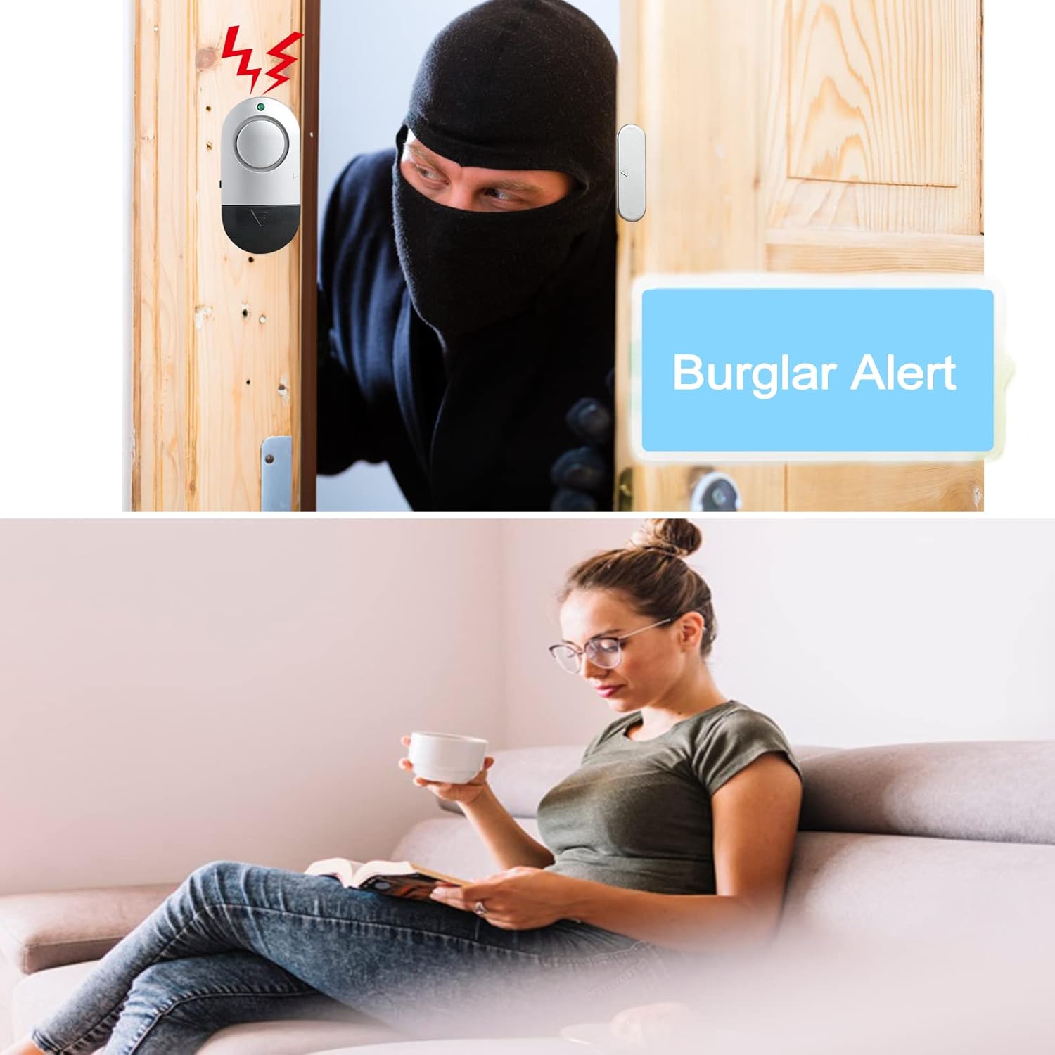 Sensores de alarma para ventana, alarmas de puerta para seguridad del hogar ruidosas, 120 dB para ventana de piscina y puerta, alarmas para