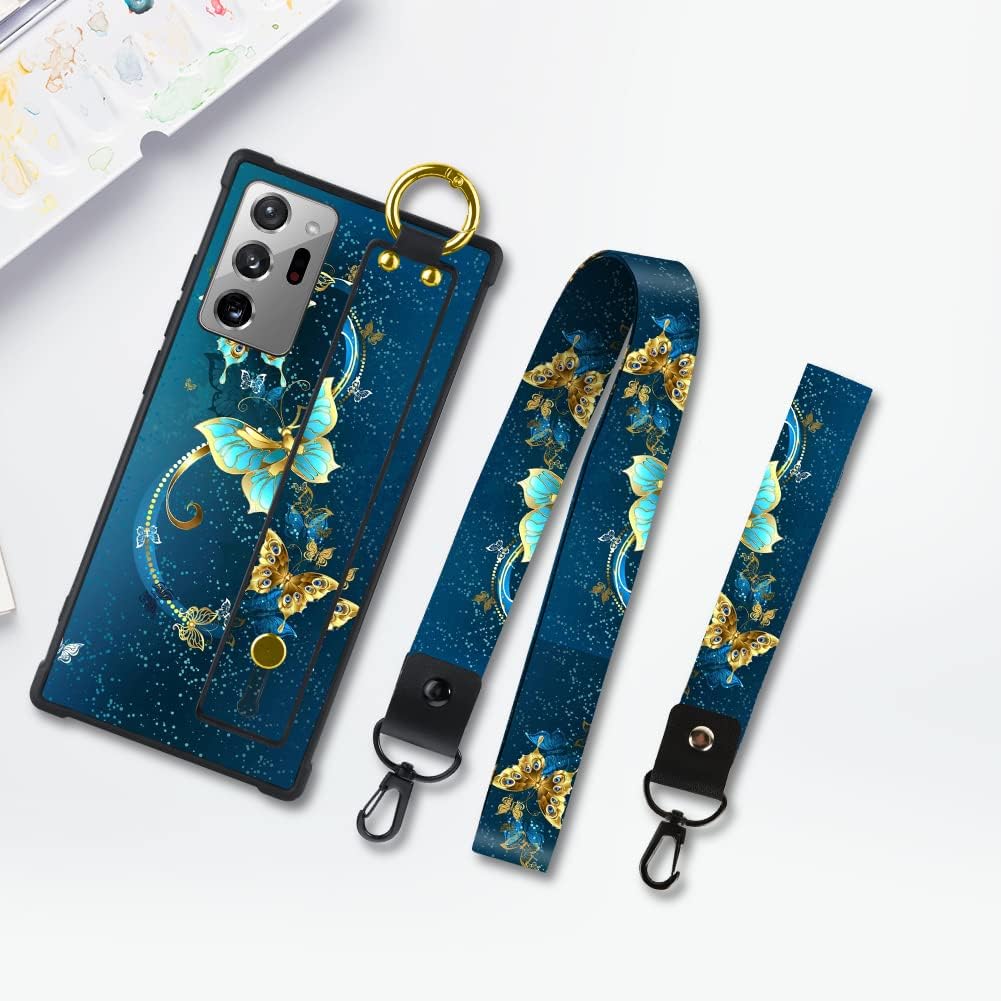 KANGHAR Funda para Samsung Galaxy Note 20 Ultra con diseño de mariposa azul para Samsung Galaxy Note 20 Ultra