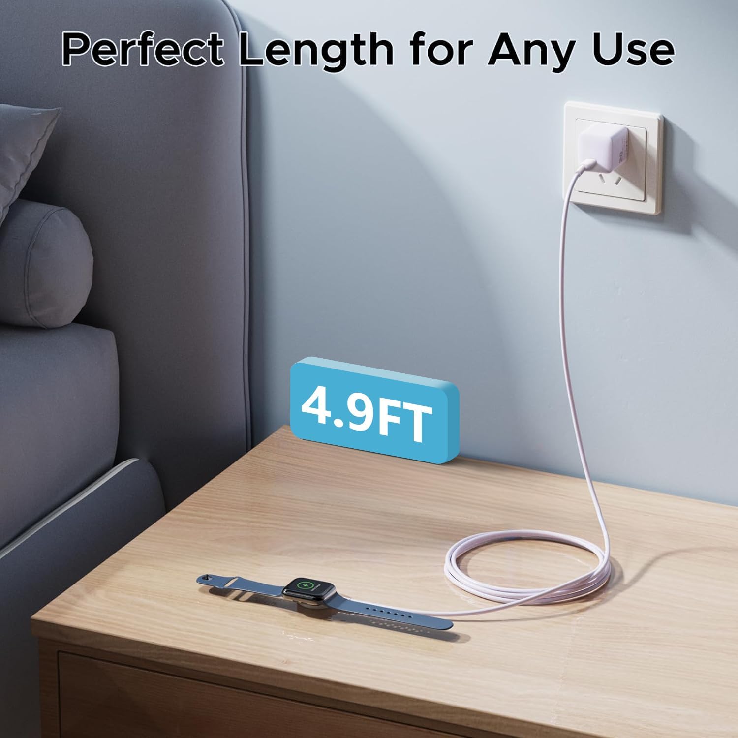 Cable de carga de reloj USB C para Apple Watch, cargador magnético de carga rápida, compatible con Apple Watch Series 987UltraSE654321, cargador USB