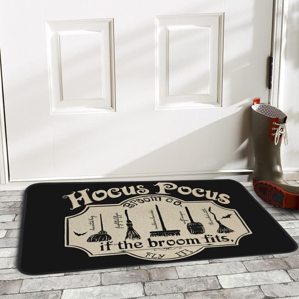 Hocus Pocus, tapete decorativo de bienvenida de Halloween, 17 x 29 pulgadas, tapete decorativo antideslizante y lavable, para interiores y
