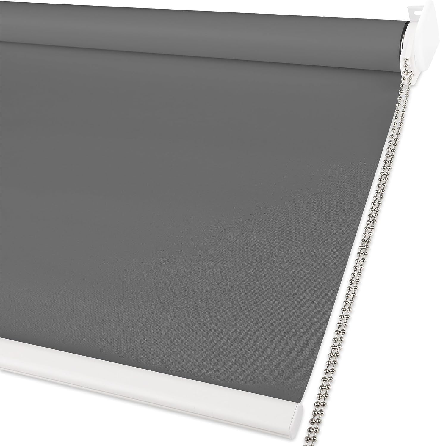 Homland Persianas opacas para ventanas con aislamiento térmico y protección UV, 100% sombra solar, cordón de cuentas de metal, persianas enrollables