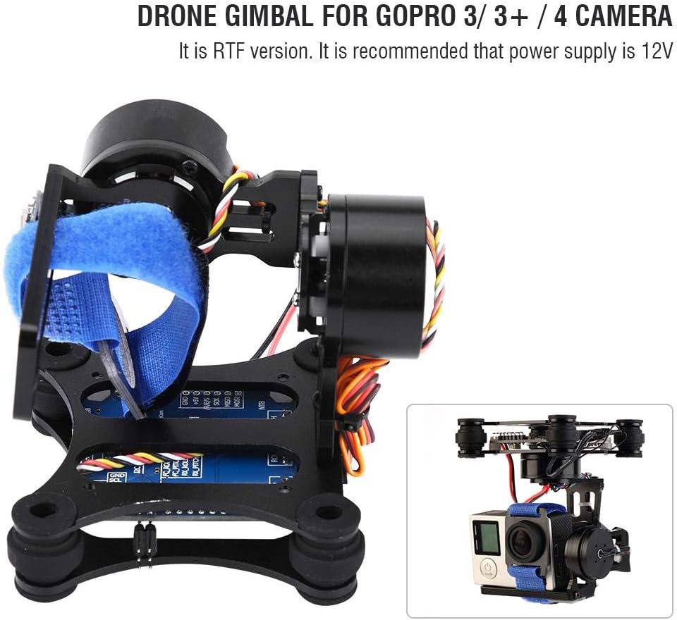 Gimbal de cámara RC Dron, tablero de cardán sin escobillas de metal BGC 2.2 para 33+ 4 cámaras RC Drone Quadcopter accesorio de pieza de componente