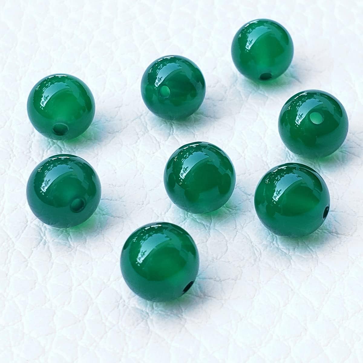Chengmu 99 cuentas de ágata verde de 0.315 pulgadas para hacer joyas, piedras preciosas naturales, redondas, sueltas, cuentas espaciadoras,