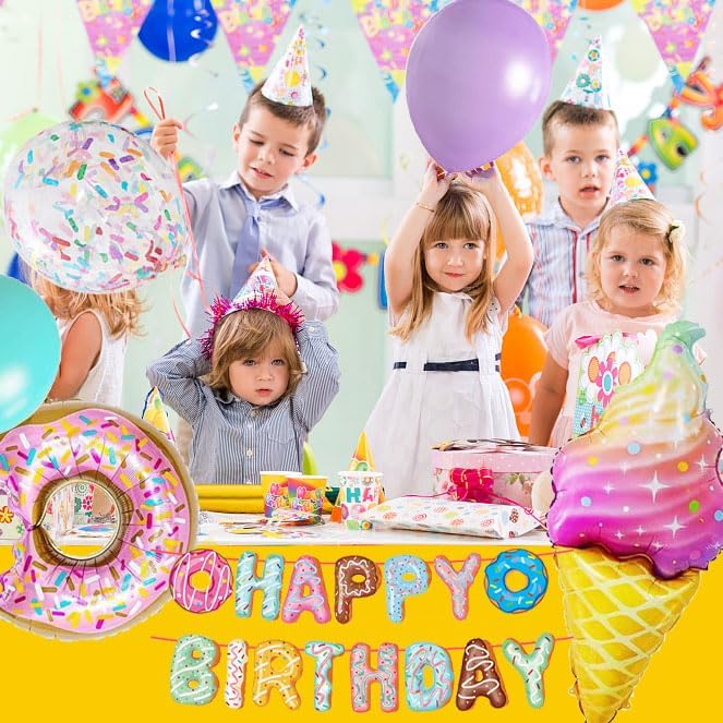 Kit de arco de guirnalda de globos con forma de dona, suministros de fiesta de donas, globos multicolor en forma de dona para boda, fiesta de