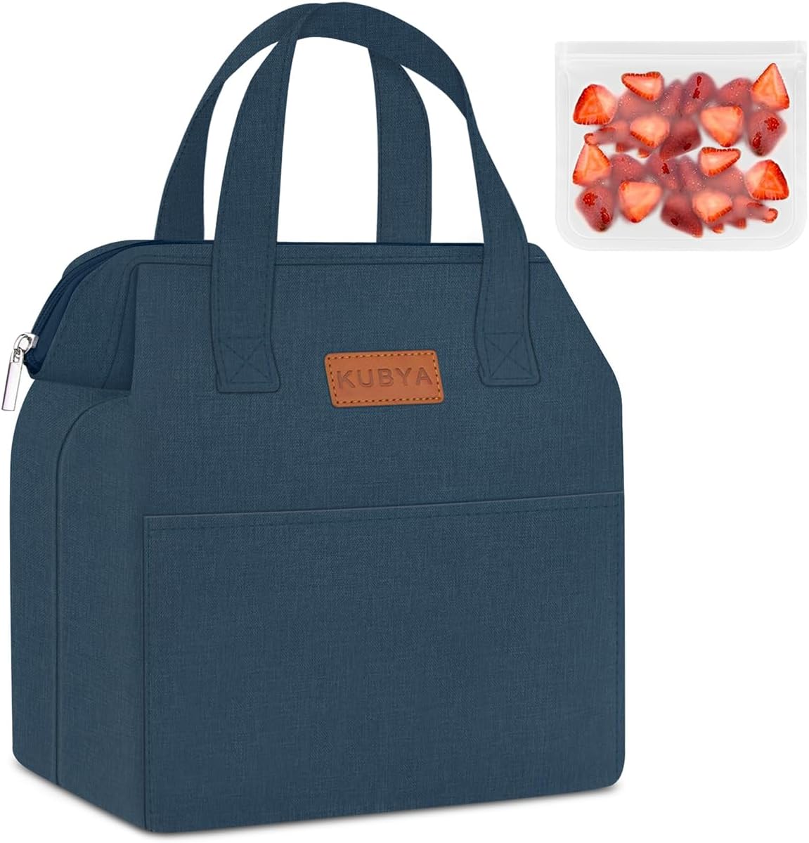 Lonchera simple para mujeres y hombres, bolsa de almuerzo aislada y 1 bolsa de almacenamiento, bolsa de almuerzo simple reutilizable para el