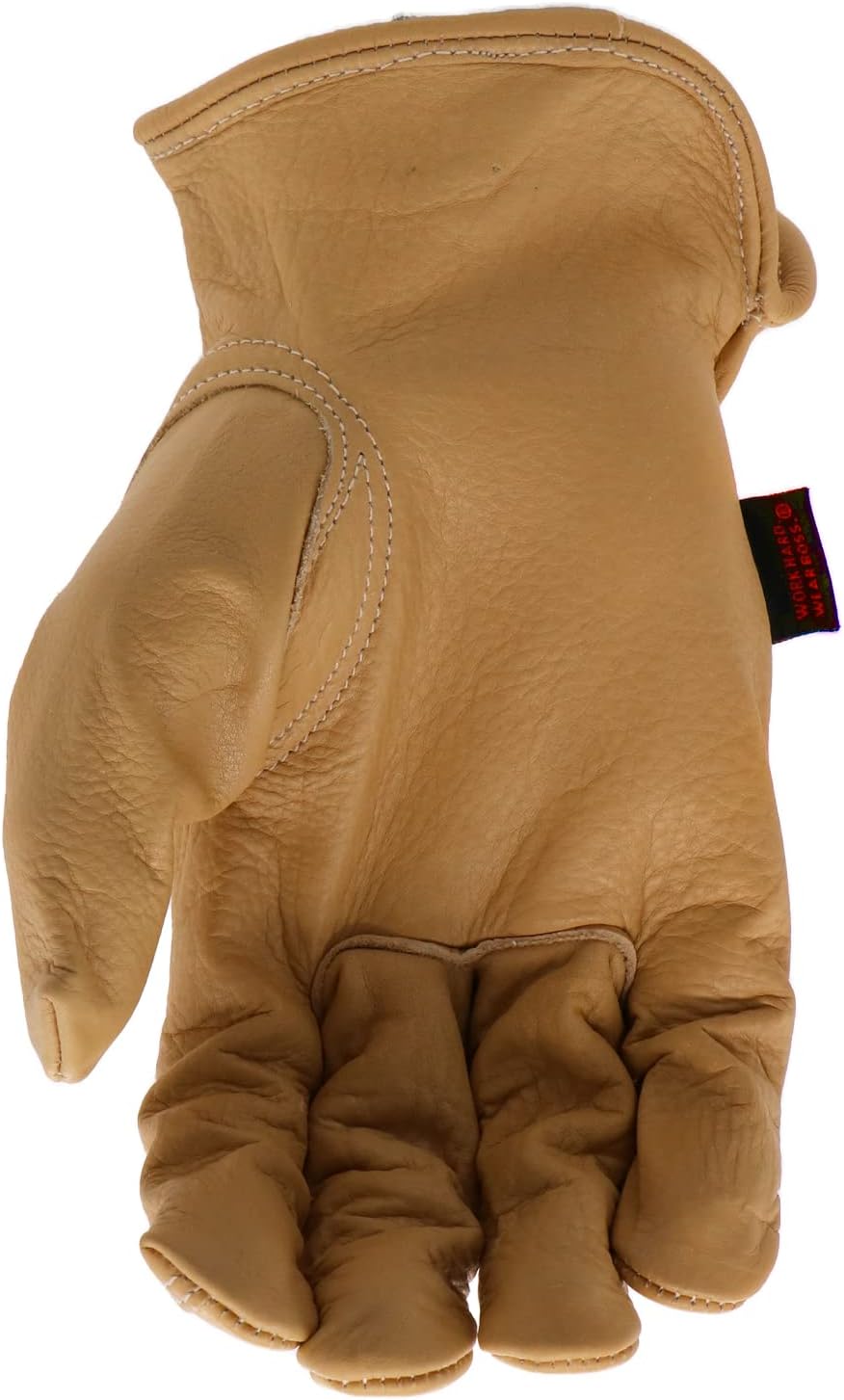 BOSS Men’s AquaArmor Durable Cowhide Leather Work Gloves