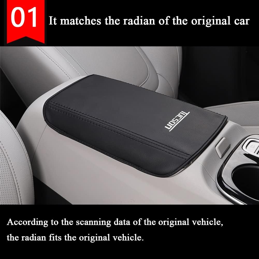 Funda para reposabrazos de consola central adecuada para Hyundai Tucson 2022 2023 2024, resistente a los arañazos, funda de cuero, accesorios de