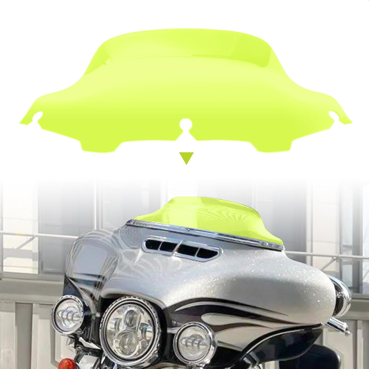 Parabrisas de motocicleta de 8 pulgadas ondulado compatible con Harley Electra Glide Tri Glide FLHT FLHX FLHTK FLHTC FLHTCU Touring Street Glide