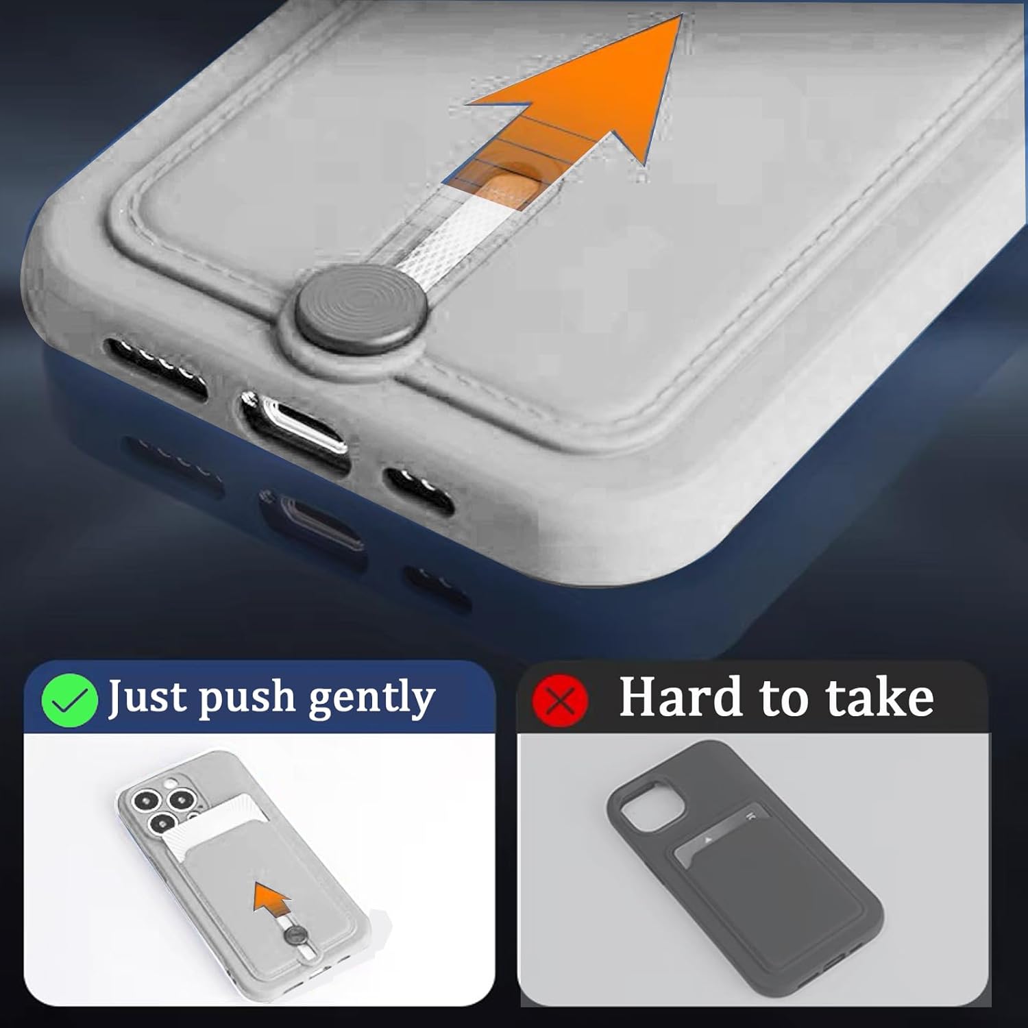 Funda compatible con iPhone 15 Plus con tarjetero para hombres y mujeres, con botón oculto para tarjetas, funda protectora tipo cartera, a prueba de