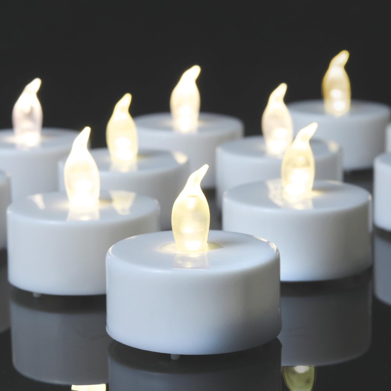 Vela de té, paquete de 100 velas LED sin llama, parpadeantes, color rojo, más de 200 horas, velas de té alimentadas por batería. Ideal para fiestas,