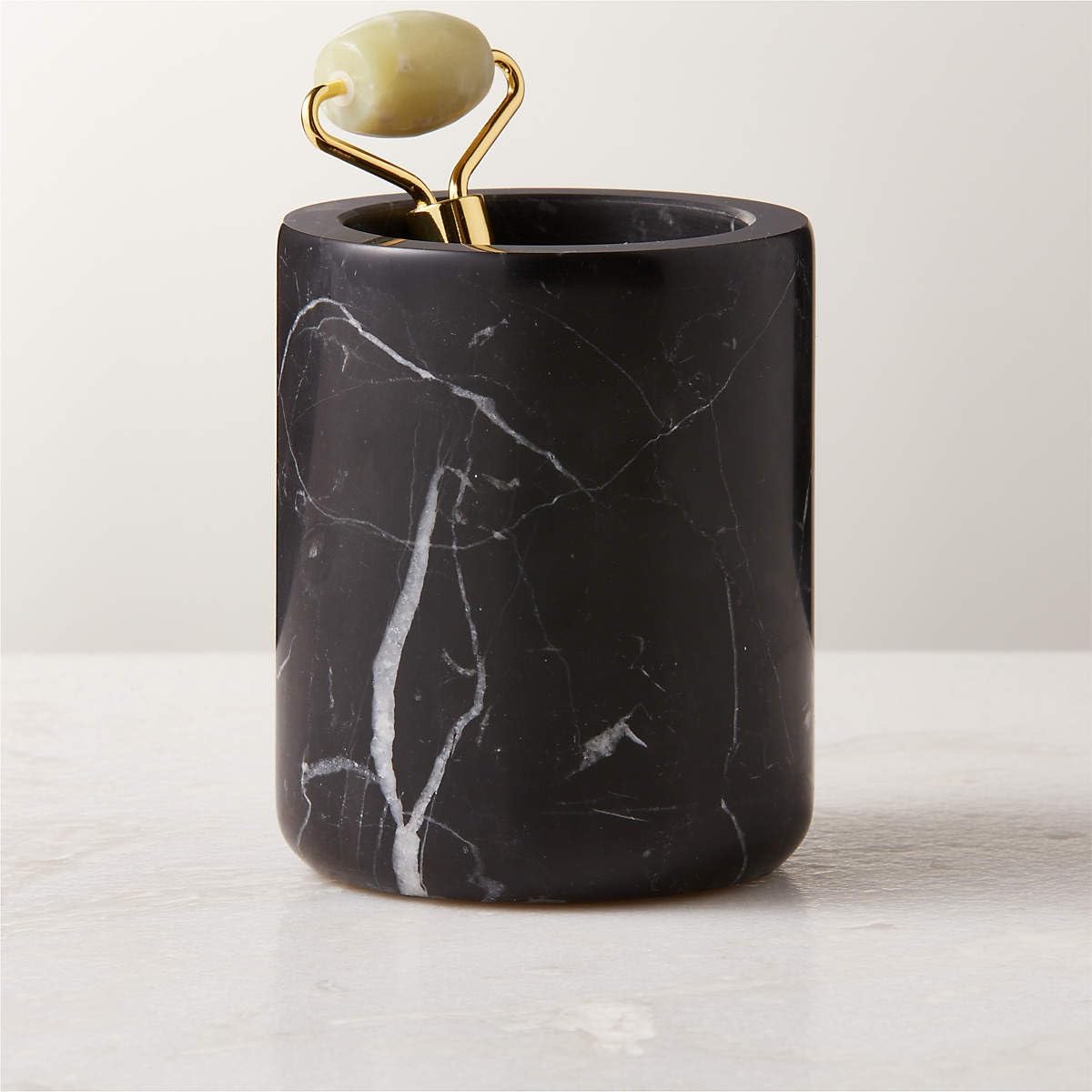 Juego de accesorios de baño de mármol negro (soporte para cepillo)