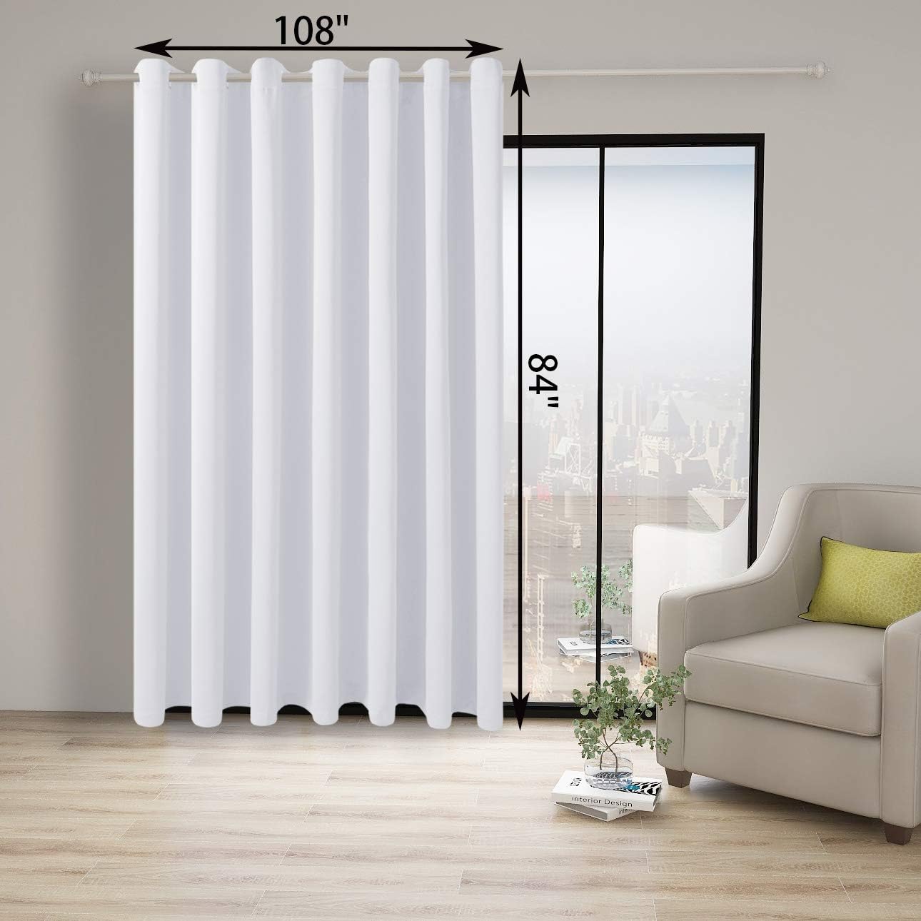 Bonzer – Cortinas blackout para separación de ambientes, anchas, privacidad total, para habitación compartida, 9pies de ancho x 7pies de alto,